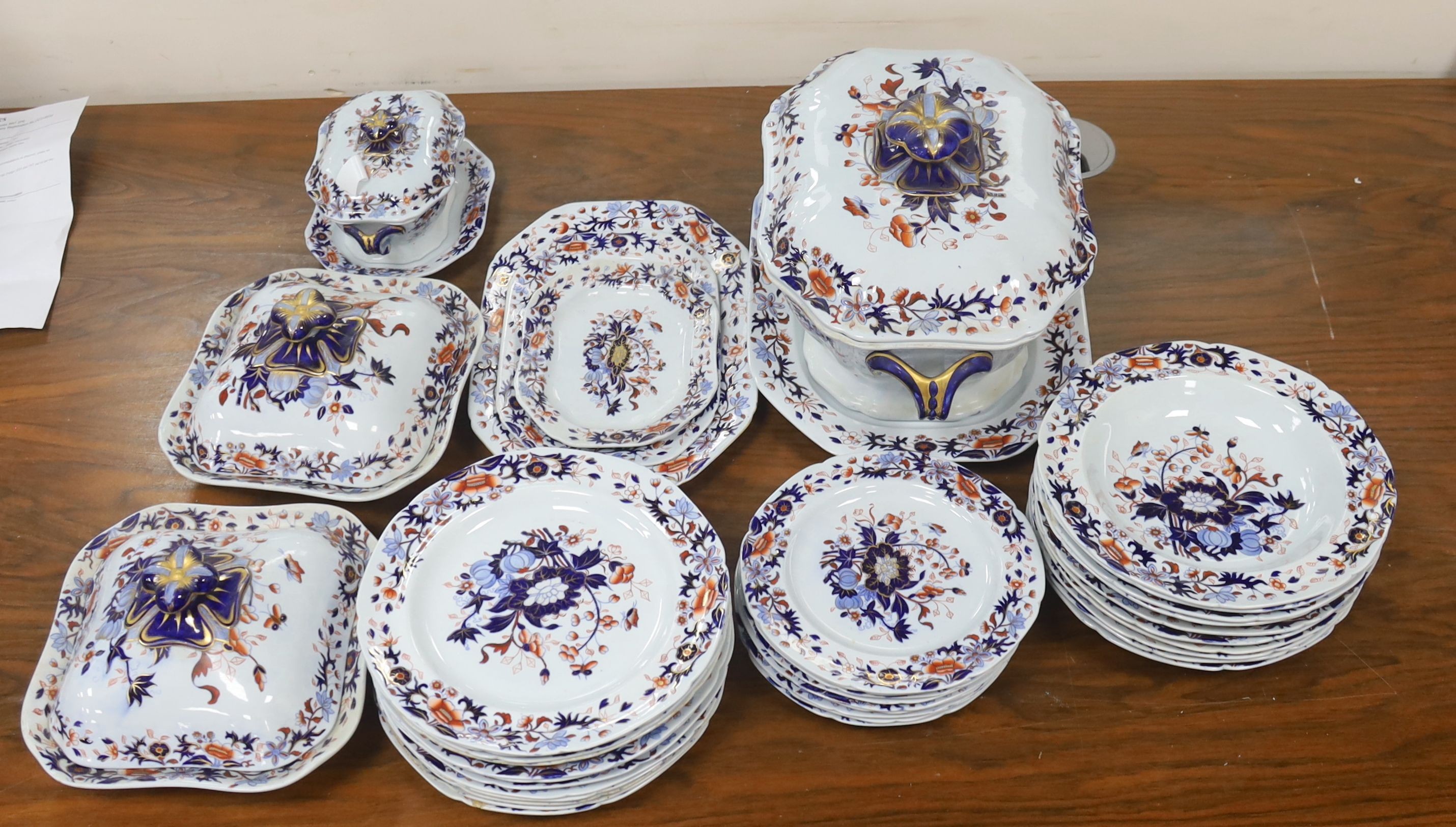 A Spode New Stone China part dinner service, c.1825